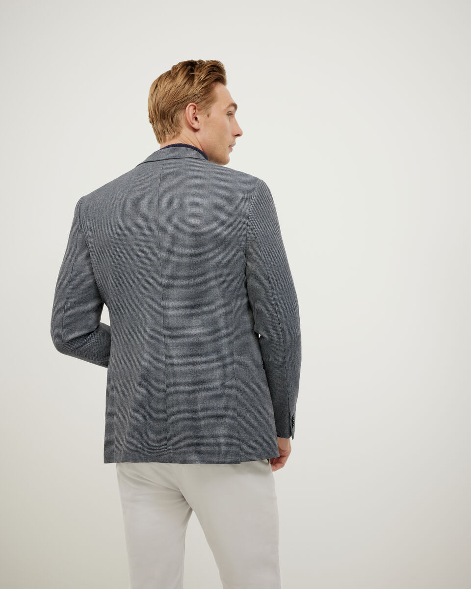 Two-Toned Houndstooth Blazer, Navy, hi-res